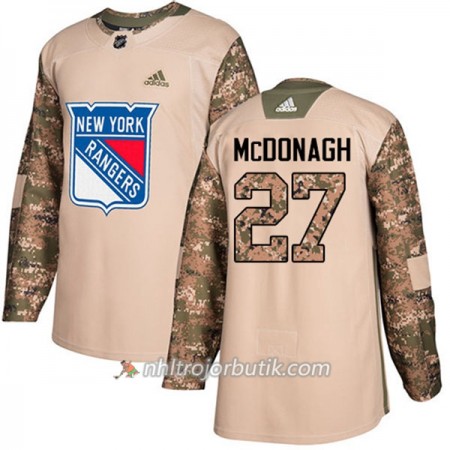 Män Ishockey New York Rangers Tröja Ryan McDonagh 27 Adidas 2017-2018 Camo Veterans Day Practice Authentic